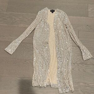 Fifteen Twenty Silver and Cream Sequin Cardigan